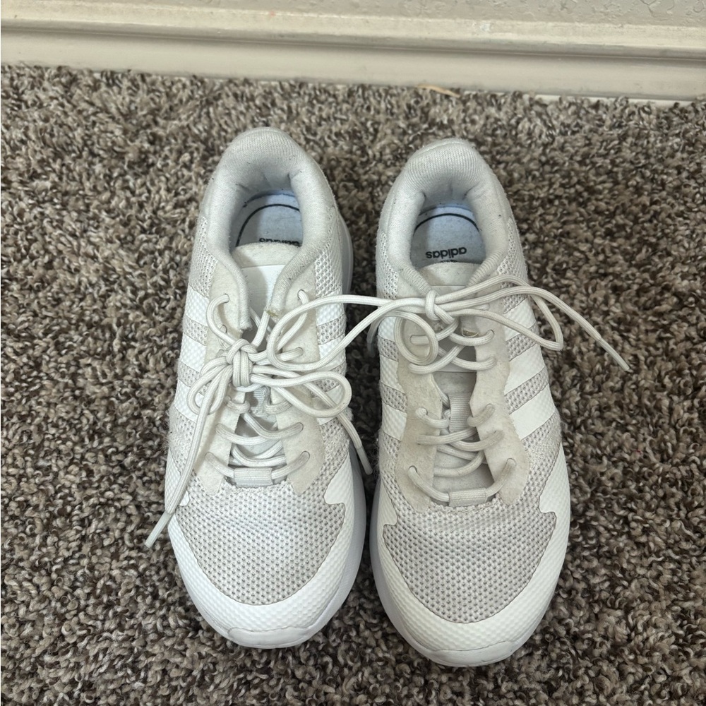 White kid adidas